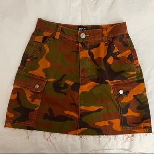 BDG Urban Outfitters Orange Camo Mini Skirt